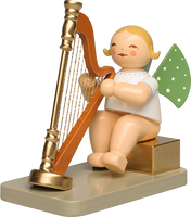 Engel mit Konzertharfe sitzend, 111 Jahre Wendt und Kühn Jubiläumsengel 2026 Neuheit