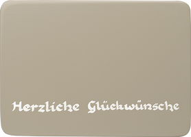beschriftete Sockelplatte, silbergrau, "Herzliche Glückwünsche" Wendt und Kühn Neuheit 2026