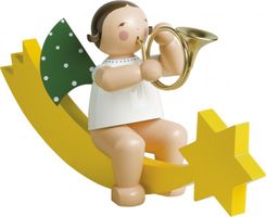 Engel mit Waldhorn auf Schweif, groß 773/17 von Wendt & Kühn Engel mit Waldhorn auf Schweif, groß 773/17 von Wendt & Kühn