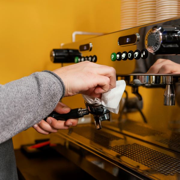 Entkalker Kaffeemaschine in einem Gastrobetrieb