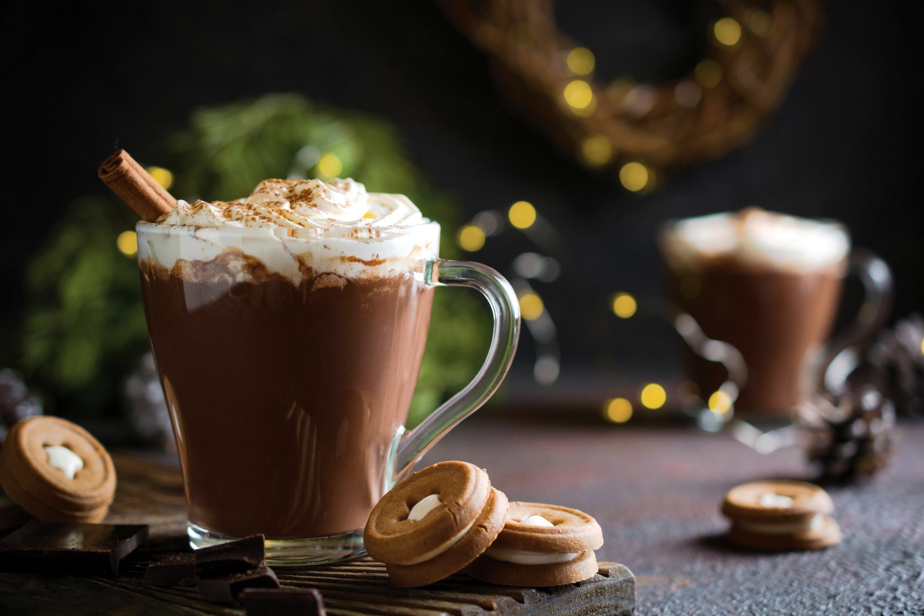 Dallmayr Kakao mit Keksen in Tasse