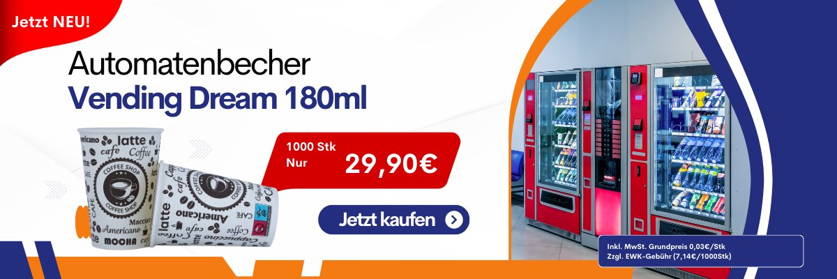 Coffee to go Becher, Vending Dream 180ml, Automatenbecher