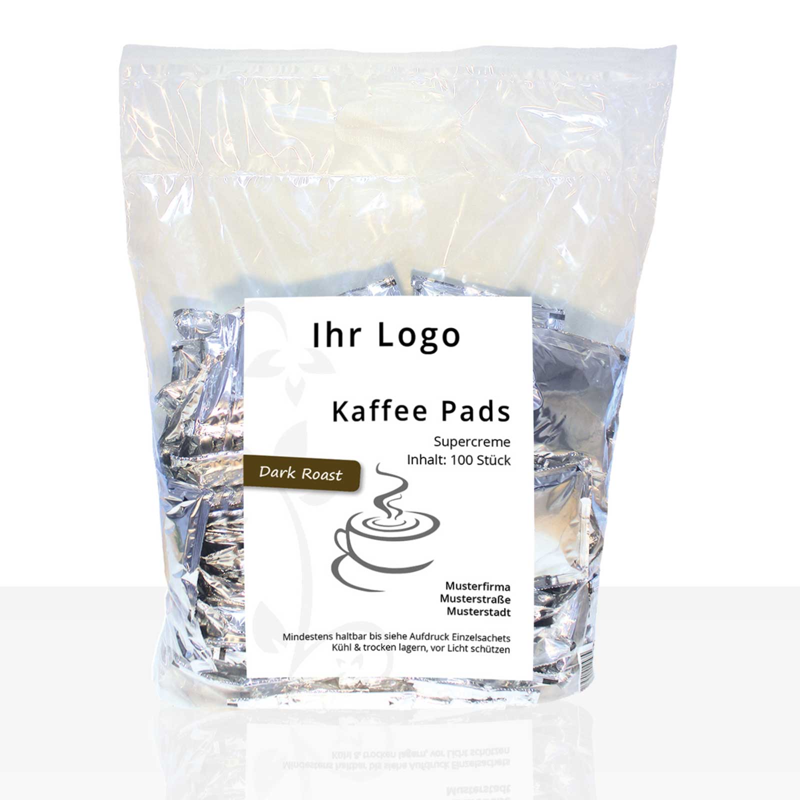 Private Label Kaffee-Pads Supercreme Dark Roast 100 Stk