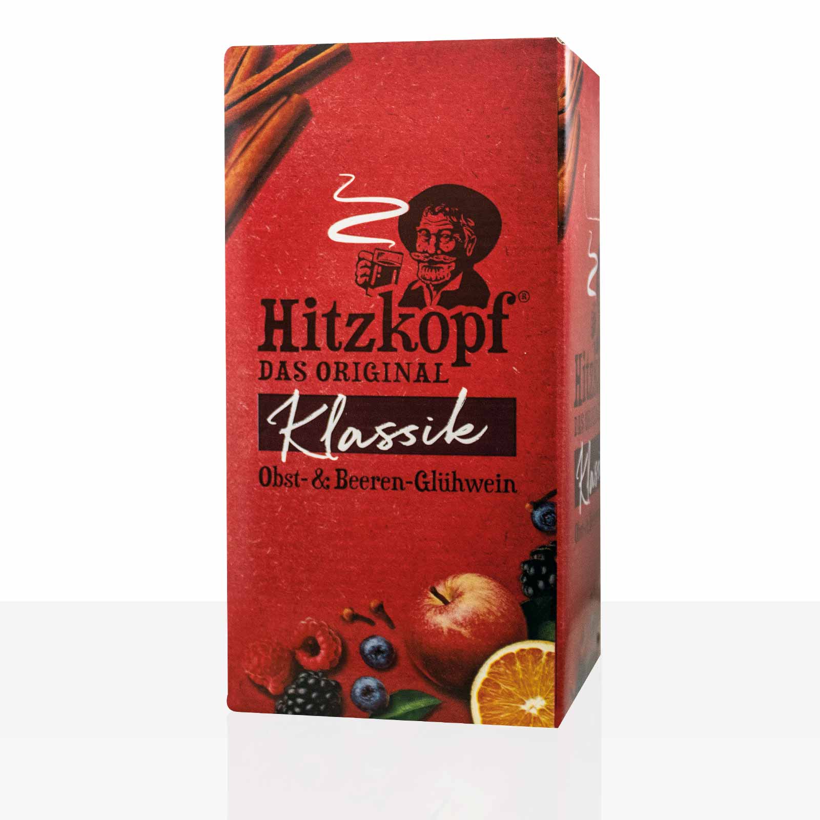 HITZKOPF Klassik Frucht-Glühwein 10 Liter, würzig aus Waldfrucht-Beerenwein, Bag in Box