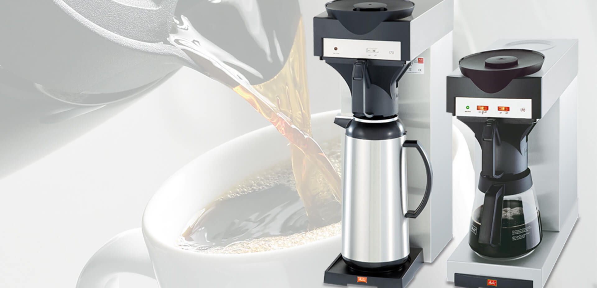 Filterkaffeemaschine Melitta Pump und Glas