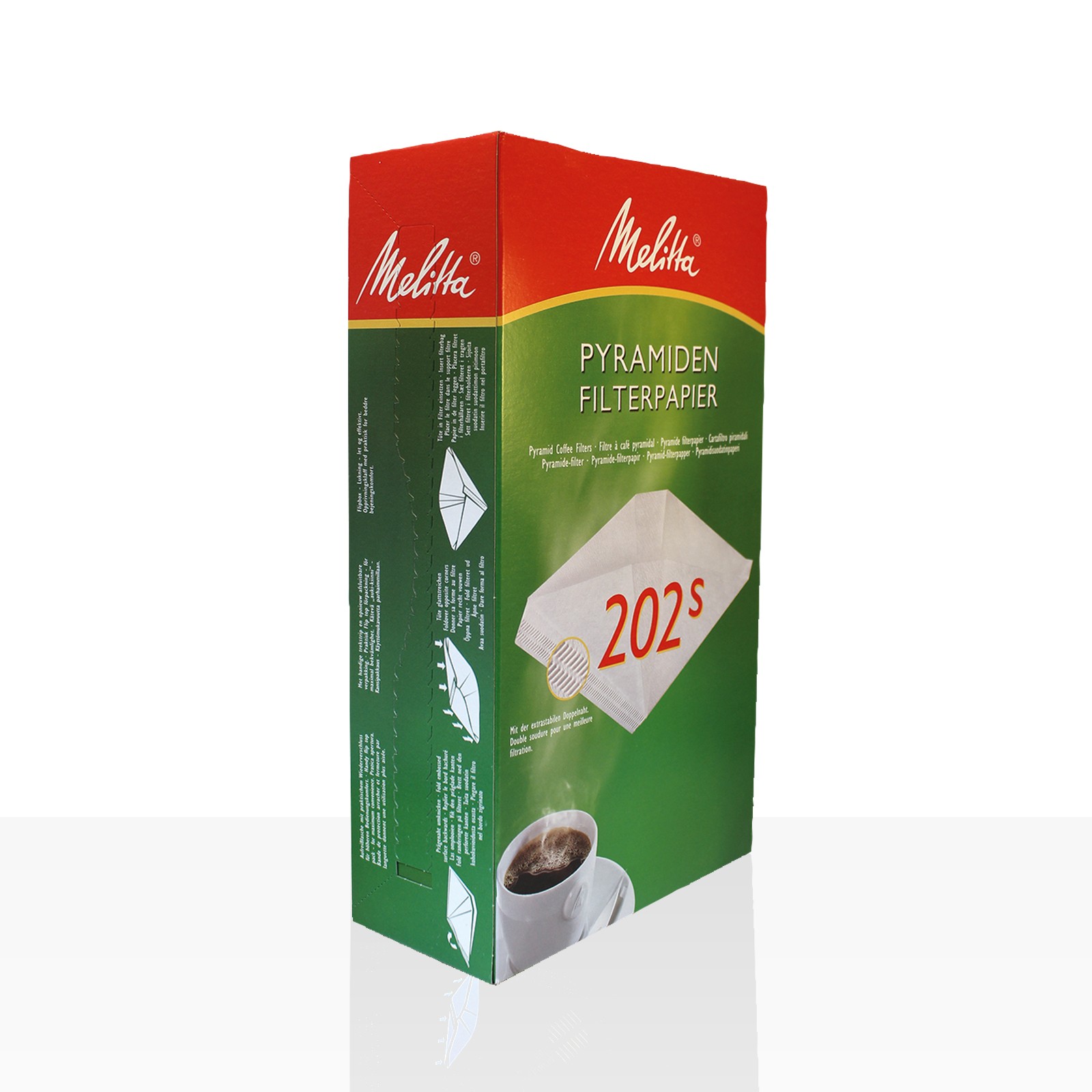 Melitta Pyramiden Filterpapier Pa SF 202 S, 5 x 100 Stk, für zb M 170 M