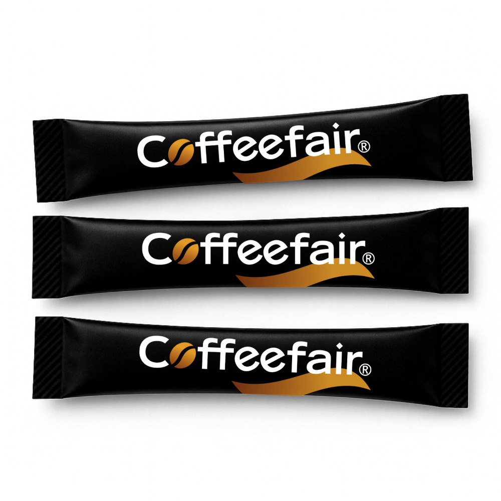 Coffeefair Zuckersticks schwarz - Feinzucker 1000 x 3,6g Zucker, Portionszucker 
