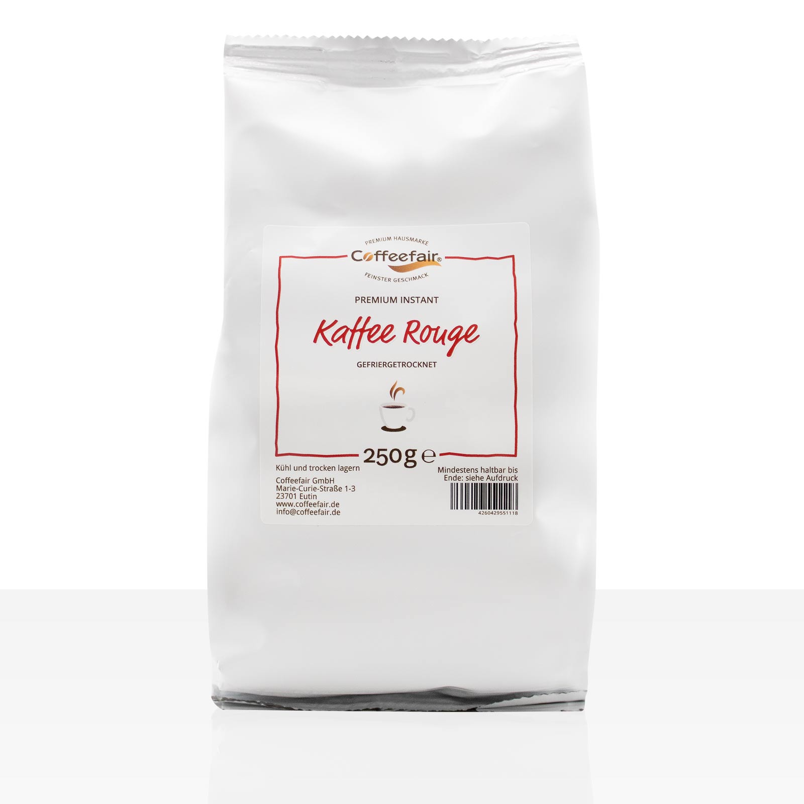 Coffeefair Premium Instant Kaffee Rouge - 10 x 250g löslich, 100% Robusta