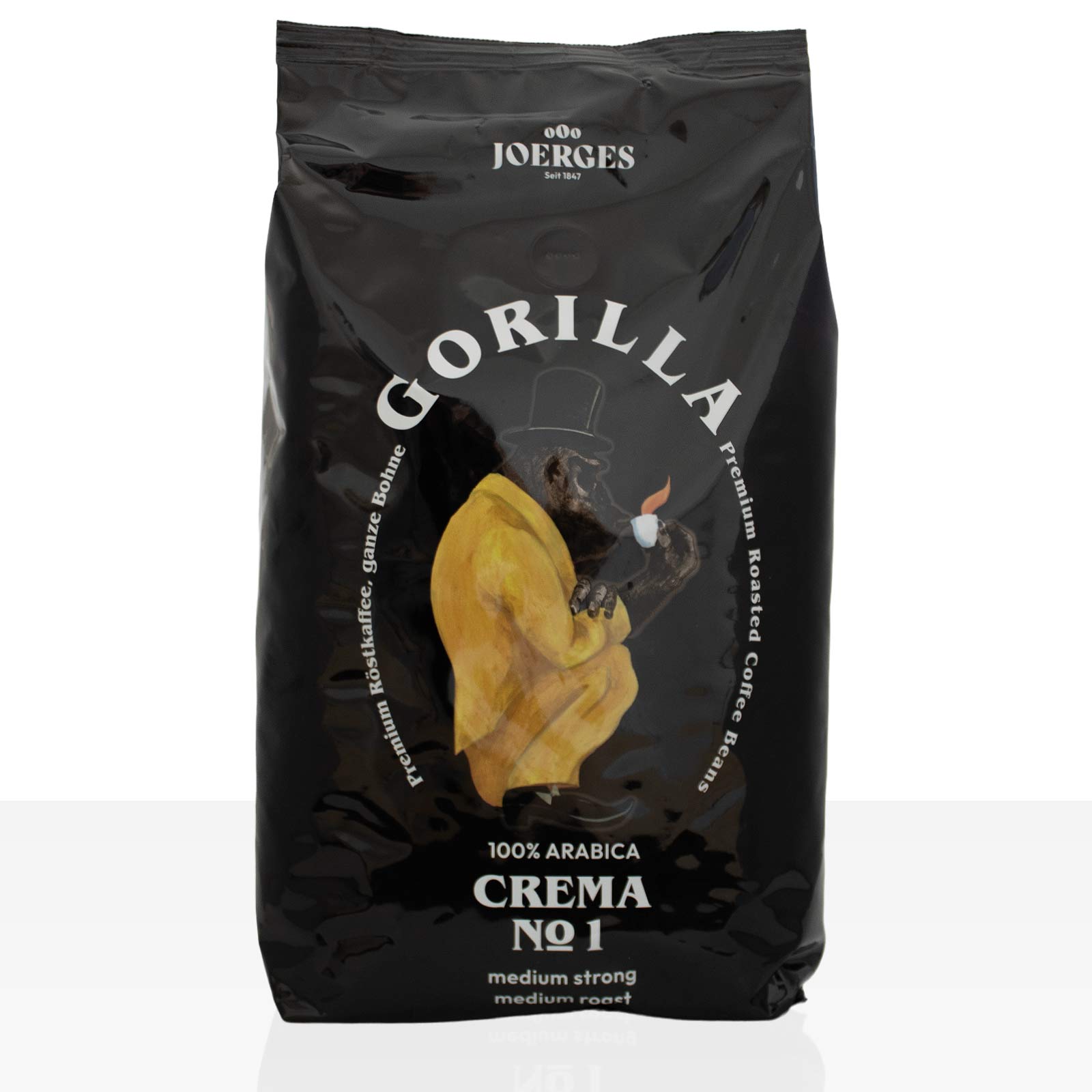 Gorilla Espresso Crema No.1 Kaffee 1kg ganze Bohne, 100% Arabica Kaffeebohnen