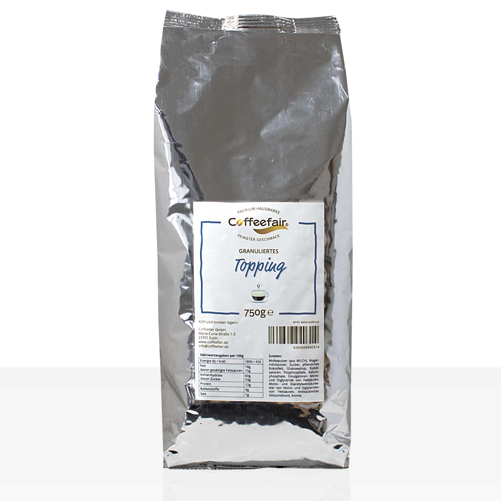 Coffeefair granuliertes Topping 750g Milchpulver Instant-Milch