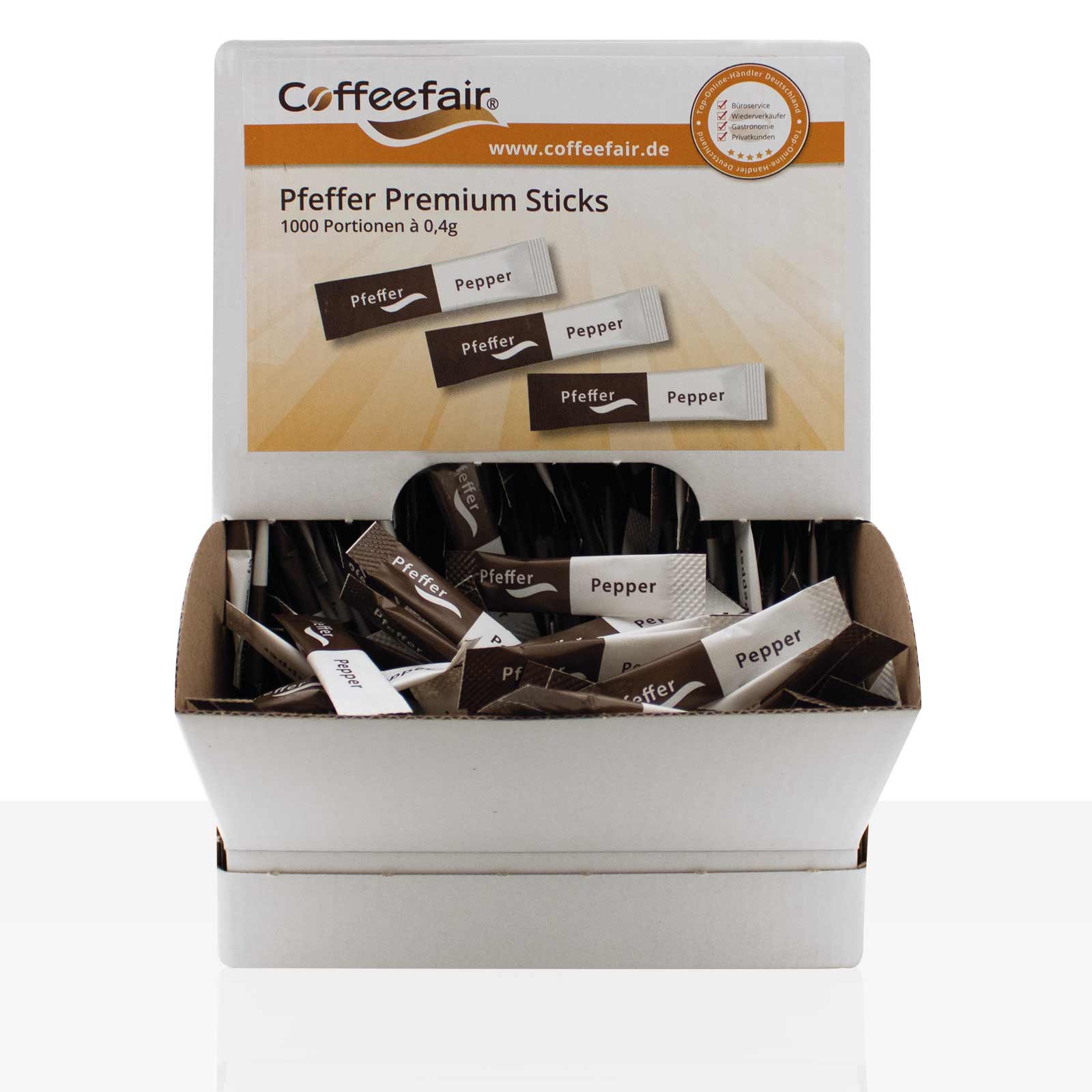 Coffeefair Premium Pfeffersticks 1000 x 0,4g Pfeffer