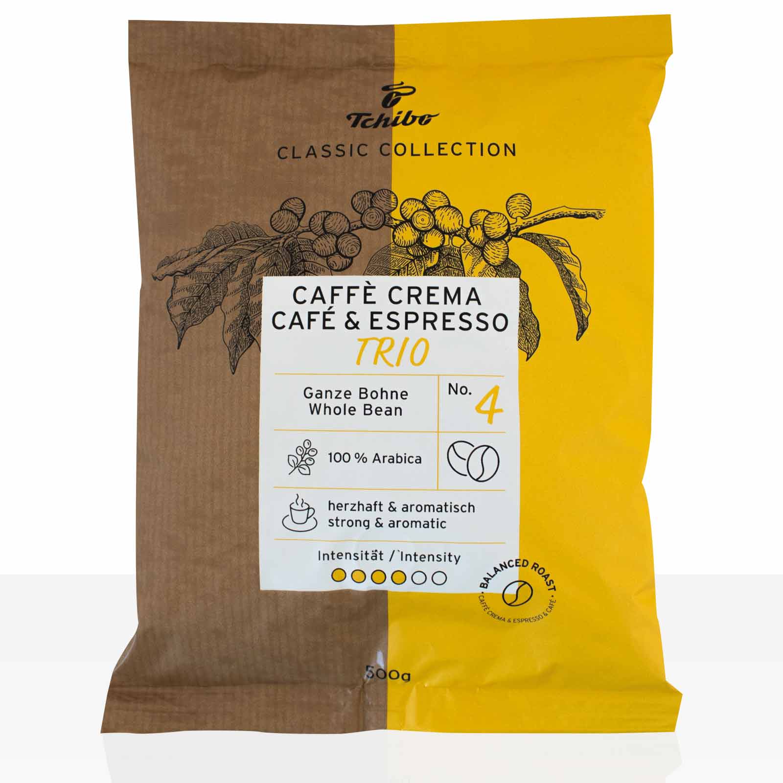 Tchibo Caffe Crema & Espresso Trio 500g Kaffeebohnen | Coffeefair