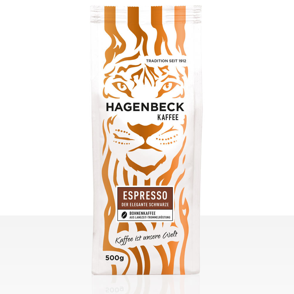 Hagenbeck Espresso Der elegante Schwarze 500g Kaffeebohnen