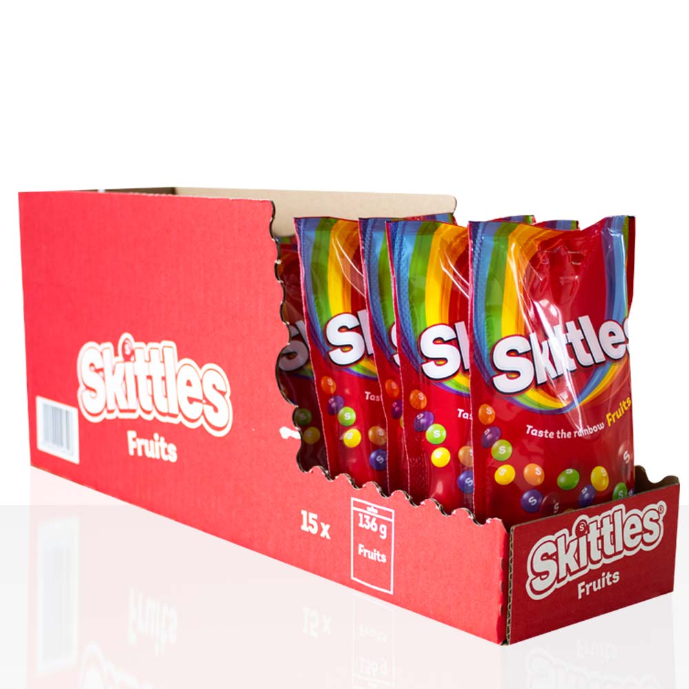 Skittles Fruits 15 x 136g fruchtige Kaubonbons im Vorratspack