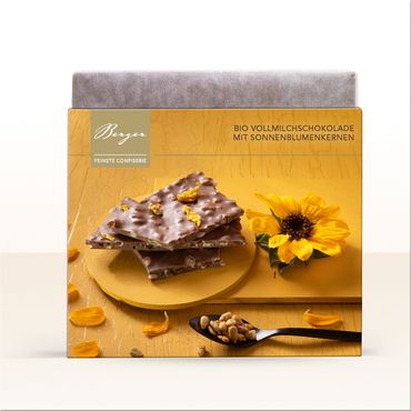 Berger Bio Vollmilch Schokolade mit Sonnenblumenkernen  - 90 g – Bild 1