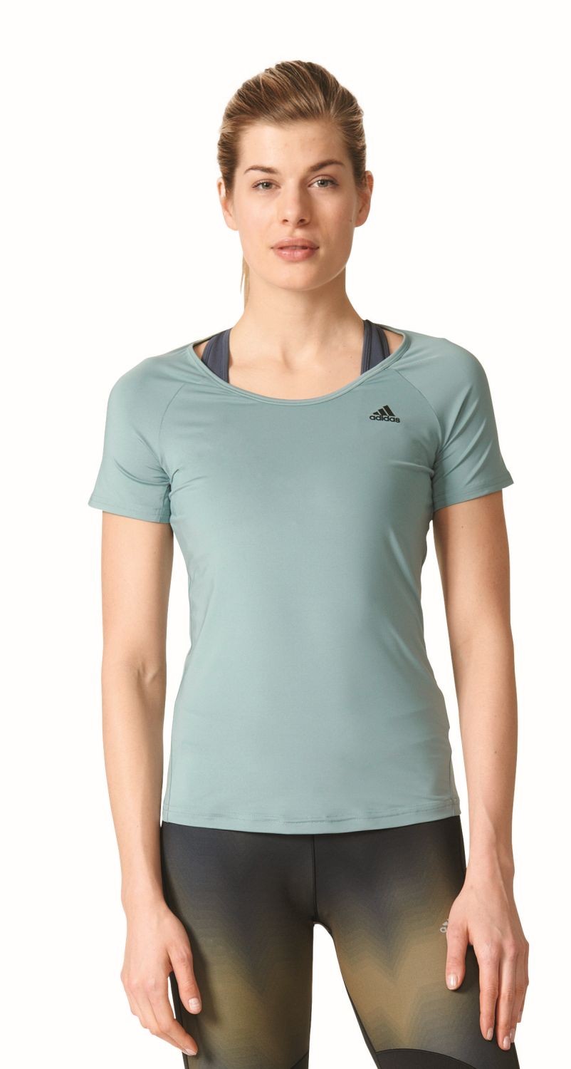 Details zu adidas Performance Damen Sport Fitness Shirt Basic Solid Performance Tee grün Details zu adidas Performance Damen Sport Fitness Shirt Basic Solid Performance Tee grün
