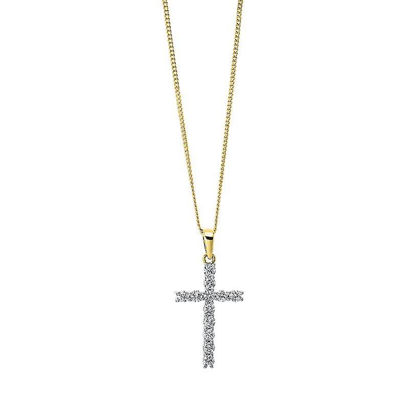 necklace 18 kt WG cross | Heleven