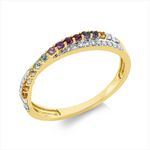 Ring 18 kt GG, Fassung rhodiniert