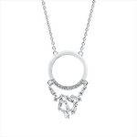 Collier 18 kt WG Kreis, mit ZÖ 40 cm + 43 cm
