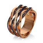 Ring 18 kt RG, teils schwarz rhodiniert