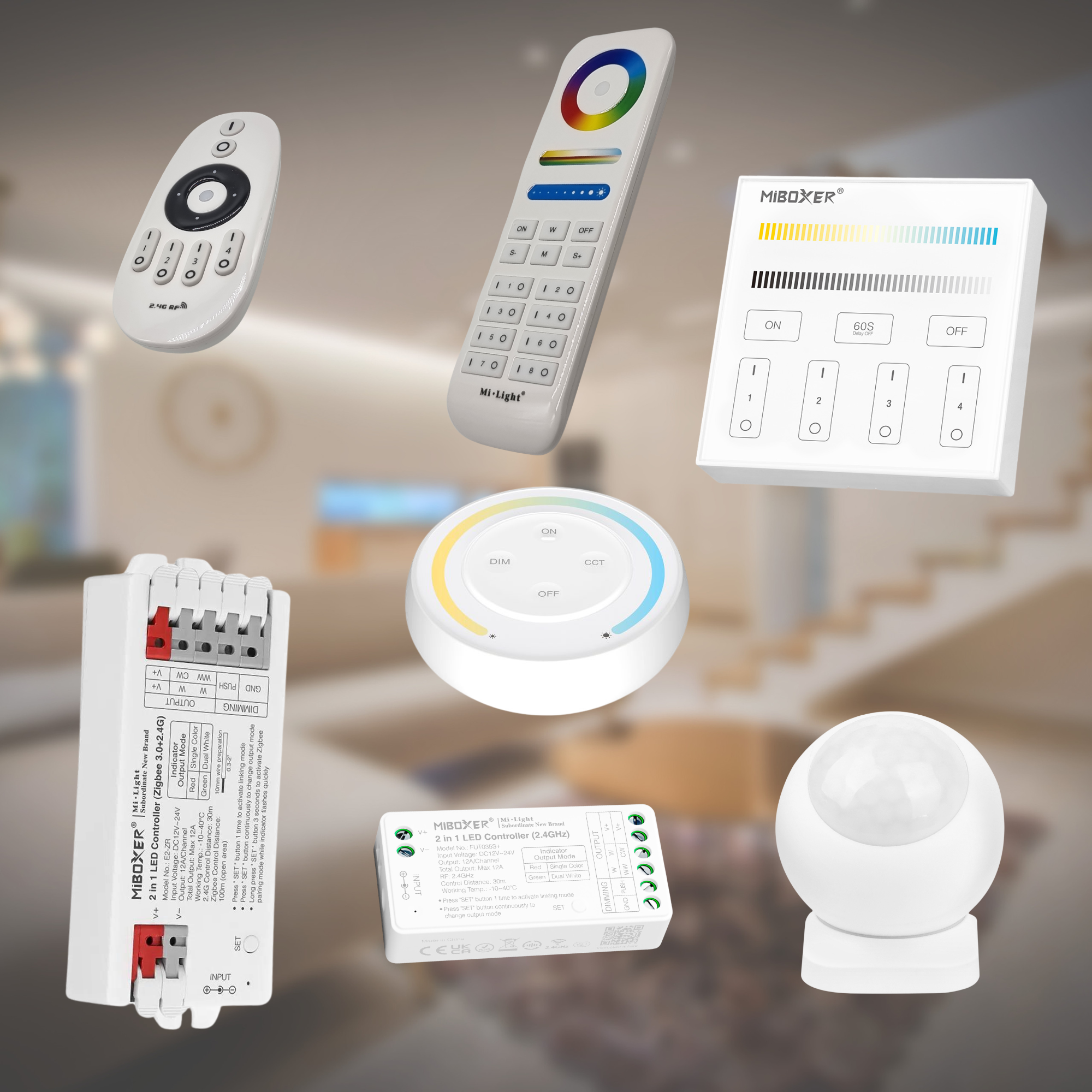 LIGHTEU, Miboxer 2.4G Doppia Striscia LED Bianca RF Telecomando Wireless Ricevitore Controller DC12-24V 10A, Fut022 - Foto 8