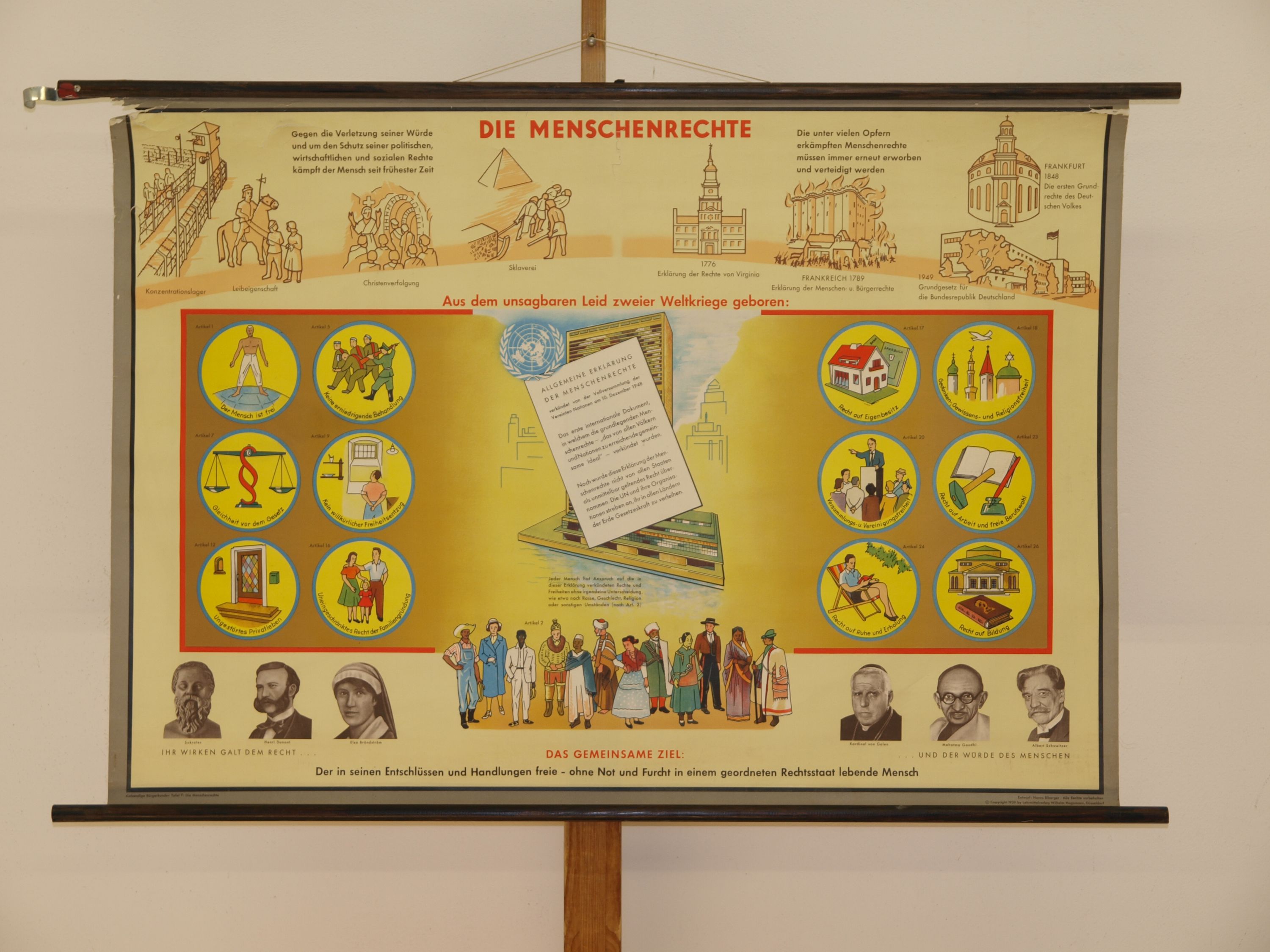 Allgemeine Erkl rung Der Menschenrechte UNO 1960 Schulwandbild 