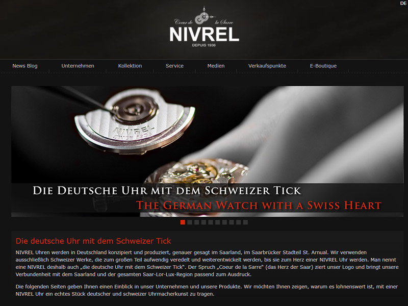 Start in 2012: Die neue NIVREL Webseite