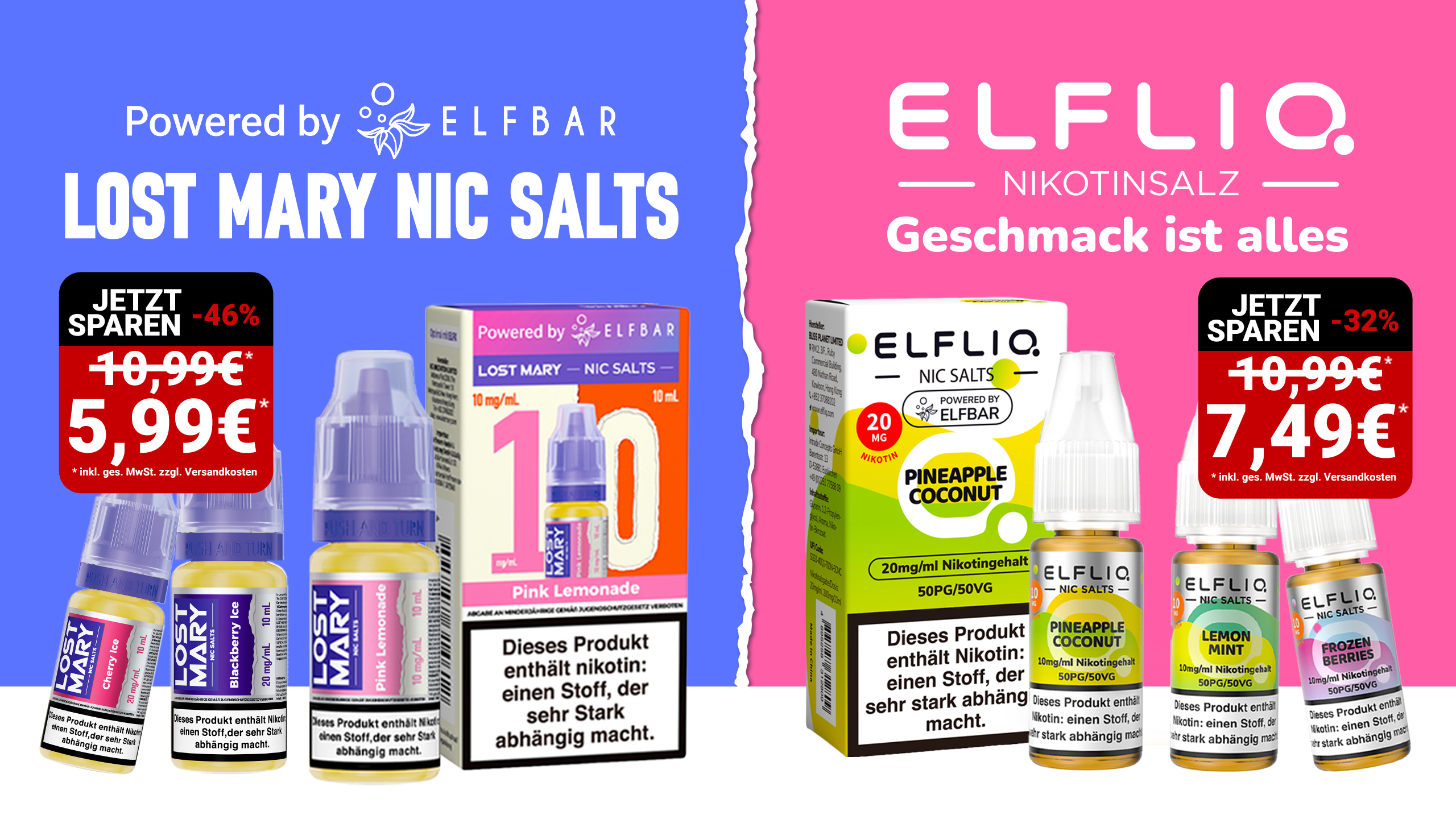 Lost Mary & Elfliq Liquids Mobile