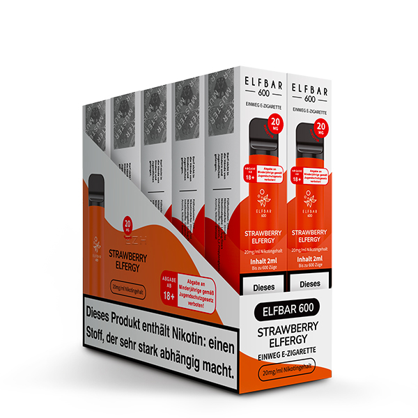 Paket] 10 x ELFBAR 600 Elfergy Strawberry 20mg Nikotin | Elfbargermany