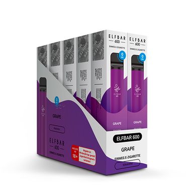 10x ELFBAR 600 Grape Nikotinfrei