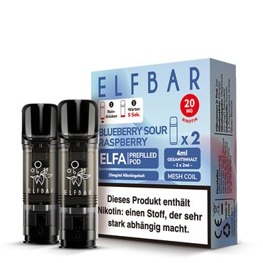 ELFBAR ELFA Blueberry Sour Raspberry 20mg Nikotin 2er Pack