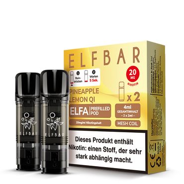 ELFBAR ELFA Pineapple Lemon Qi 20mg Nikotin 2er Pack