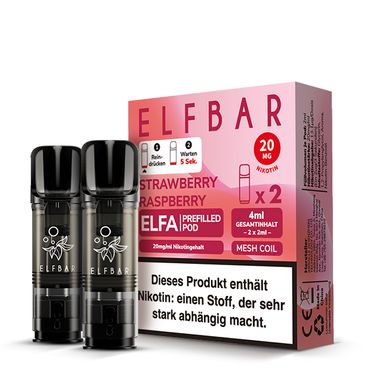 ELFBAR ELFA Strawberry Raspberry 20mg Nikotin 2er Pack