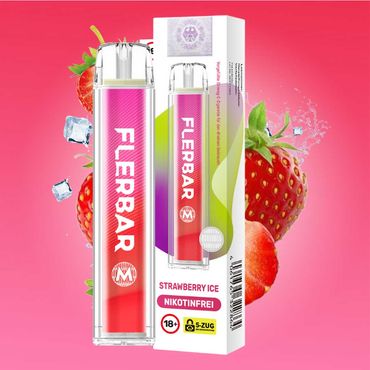 Flerbar M – Strawberry Ice 0mg Nikotin