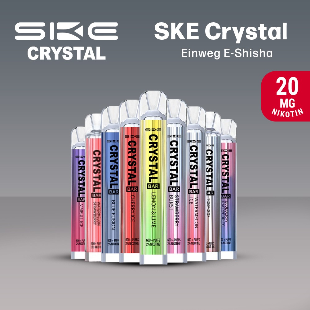 Paket] SKE Crystal Bar 600 - 20mg Nikotin - Alle Sorten |