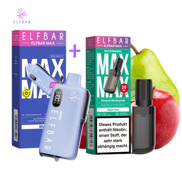 ELFBAR MAX Blue Kit + Pod Apple Pear