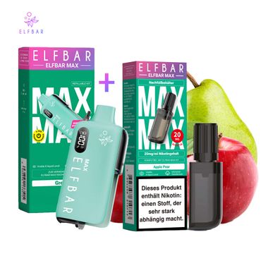 ELFBAR MAX Green Kit + Pod Apple Pear