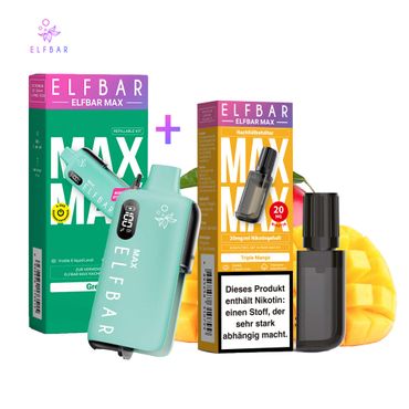 ELFBAR MAX Green Kit + Pod Tripple Mango