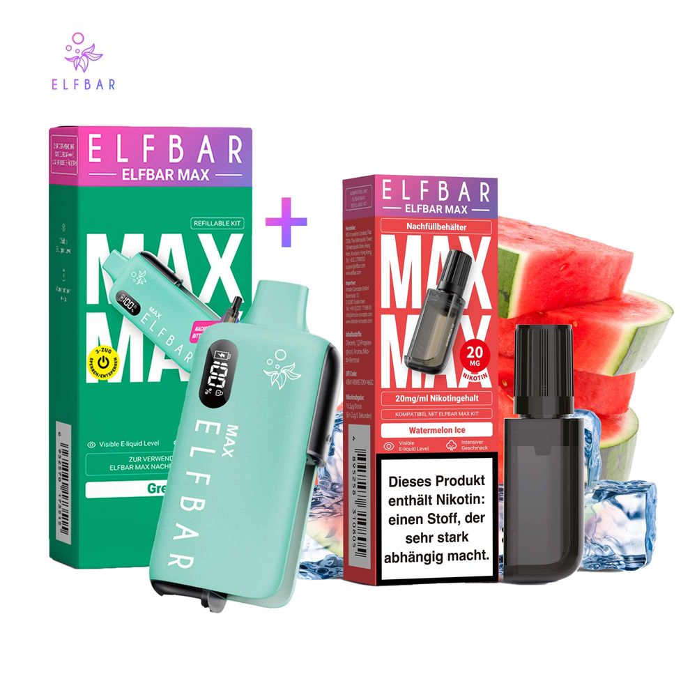 elfbar max watermelon ice pod Elfbar MAX 6000 Pods Watermelon Ice kaufen | 6000 Züge 10ml main image 1