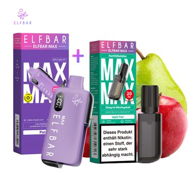 ELFBAR MAX Purple Kit + Pod Apple Pear