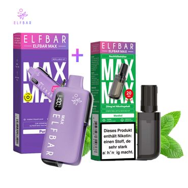 ELFBAR MAX Purple Kit + Pod Menthol