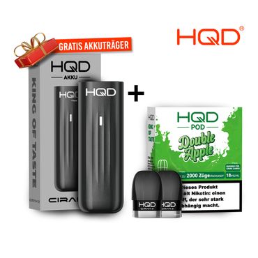 HQD Cirak 2 Pod - Double Apple + Akkuträger Black Gratis