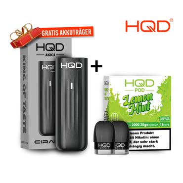 HQD Cirak 2 Pod - Lemon Mint + Akkuträger Black Gratis