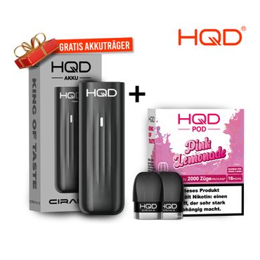 HQD Cirak 2 Pod - Pink Lemonade + Akkuträger Black Gratis