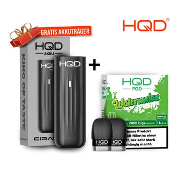 HQD Cirak 2 Pod - Watermelon + Akkuträger Black Gratis