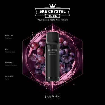 SKE Crystal Pro 800 - Grape - 20mg Nikotingehalt