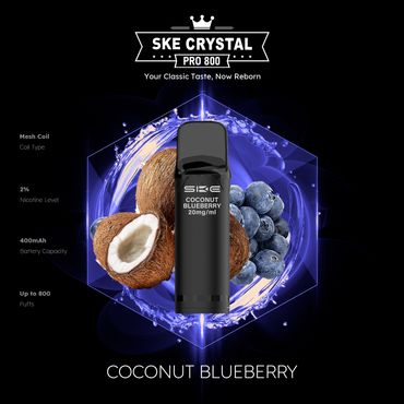SKE Crystal Pro 800 - Coconut Blueberry - 20mg Nikotingehalt