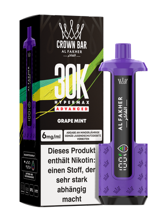 Al Fakher Hypermax Advanced 30K - Grape Mint - 6mg Nikotingehalt