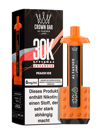 Al Fakher Hypermax Advanced 30K - Peach Ice - 6mg Nikotingehalt