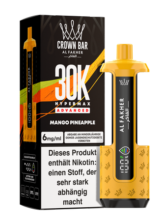 Al Fakher Hypermax Advanced 30K - Mango Pineapple - 6mg Nikotingehalt